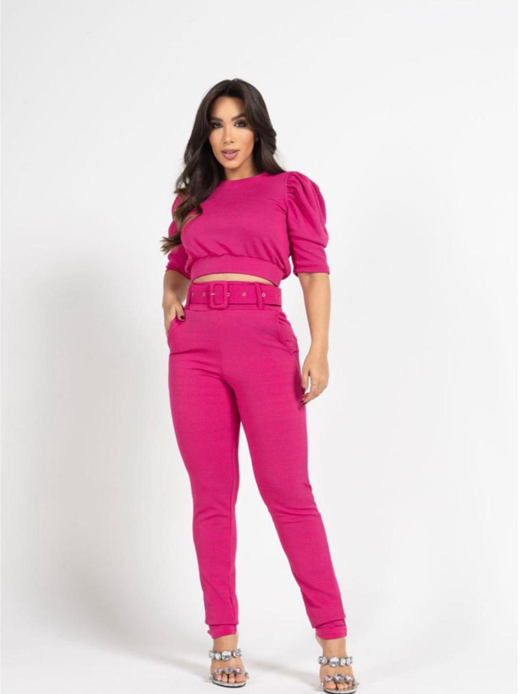 Conjunto Power Pink Belted